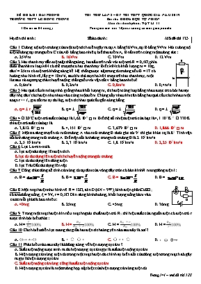 4 Đề thi thử THPT Quốc gia môn Vật lý Lớp 11 lần 2 năm 2019 - Trường THPT Lê Hồng Phong (Có đáp án)